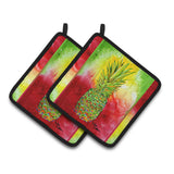 Caroline'S Treasures Pineapple Pair Of Pot Holders 8395Pthd, 7.5Hx7.5W, Multicolor