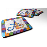 Caroline'S Treasures 8424-Afc Beach And Seafood Foam Coasters (Set Of 4), 3.5 H X 3.5 W, Multicolor