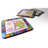 Caroline'S Treasures 8427-Dfc Beach And Seafood Foam Coasters (Set Of 4), 3.5 H X 3.5 W, Multicolor