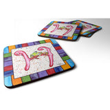 Caroline'S Treasures 8431-Hfc Beach And Seafood Foam Coasters (Set Of 4), 3.5 H X 3.5 W, Multicolor
