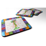 Caroline'S Treasures 8432-Ifc Beach And Seafood Foam Coasters (Set Of 4), 3.5 H X 3.5 W, Multicolor