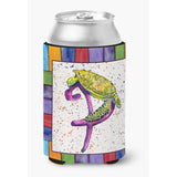 Letter P With Turtle Can Or Bottle Beverage Insulator Hugger 8439