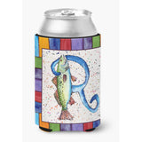 Letter R With Trout Fish Can Or Bottle Beverage Insulator Hugger 8441