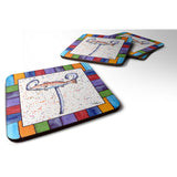 Caroline'S Treasures 8443-Tfc Beach And Seafood Foam Coasters (Set Of 4), 3.5 H X 3.5 W, Multicolor