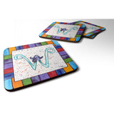 Caroline'S Treasures 8446-Wfc Beach And Seafood Foam Coasters (Set Of 4), 3.5 H X 3.5 W, Multicolor