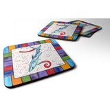 Caroline'S Treasures 8449-Zfc Beach And Seafood Foam Coasters (Set Of 4), 3.5 H X 3.5 W, Multicolor