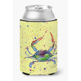 Crab On Yellow Can Or Bottle Beverage Insulator Hugger