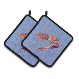 Caroline'S Treasures Shrimp Pair Of Pot Holders 8455Pthd, 7.5Hx7.5W, Multicolor