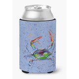 Crab On Blue Can Or Bottle Beverage Insulator Hugger