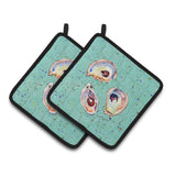 Caroline'S Treasures Oyster Pair Of Pot Holders 8463Pthd, 7.5Hx7.5W, Multicolor