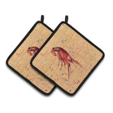 Caroline'S Treasures Crawfish Pair Of Pot Holders 8468Pthd, 7.5Hx7.5W, Multicolor
