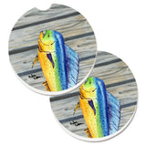 Caroline'S Treasures Mahi Dolphin Fish Set Of 2 Cup Holder Car Coasters 8470Carc, 2.56, Multicolor