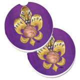Caroline'S Treasures Tiger Fleur De Lis Basketball Set Of 2 Cup Holder Car Coasters 8478Carc, 2.56, Multicolor