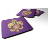 Caroline'S Treasures 8478Fc Tiger Basketball Fleur De Lis Foam Coasters (Set Of 4), 3.5, Multicolor