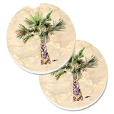 Caroline'S Treasures Palm Tree Set Of 2 Cup Holder Car Coasters 8480Carc, 2.56, Multicolor