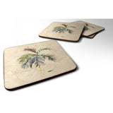 Caroline'S Treasures 8483Fc Tree-Palm Tree Foam Coasters (Set Of 4), 3.5 H X 3.5 W, Multicolor