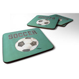 Caroline'S Treasures 8484Fc Soccer Foam Coasters (Set Of 4), 3.5 H X 3.5 W, Multicolor
