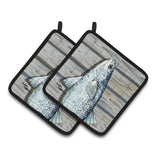 Caroline'S Treasures Fish Mullet Pair Of Pot Holders 8490Pthd, 7.5Hx7.5W, Multicolor