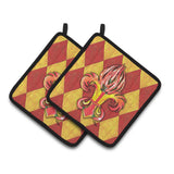Caroline'S Treasures Peppers Fleur De Lis Pair Of Pot Holders 8499Pthd, 7.5Hx7.5W, Multicolor