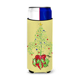 Christmas Tree Fleur De Lis Ultra Beverage Insulators For Slim Cans 8501Muk