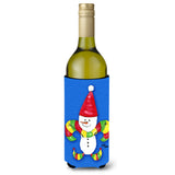 Christmas Snowman Fleur De Lis Wine Bottle Beverage Insulator Beverage Insulator Hugger