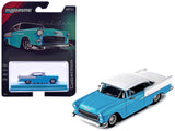 1955 Chevrolet Bel Air Blue and White Collection Series 1/64 Diecast Model Car by Majorette
