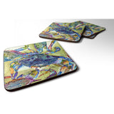 Caroline'S Treasures 8512Fc Crab Foam Coasters (Set Of 4), 3.5 H X 3.5 W, Multicolor