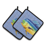 Caroline'S Treasures Dolphin Mahi Pair Of Pot Holders 8521Pthd, 7.5Hx7.5W, Multicolor