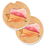 Caroline'S Treasures Shells Set Of 2 Cup Holder Car Coasters 8522Carc, 2.56, Multicolor