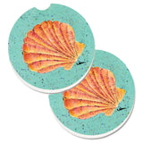 Caroline'S Treasures Shells Set Of 2 Cup Holder Car Coasters 8523Carc, 2.56, Multicolor