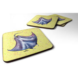 Caroline'S Treasures 8531Fc Stingray Foam Coasters (Set Of 4), 3.5 H X 3.5 W, Multicolor