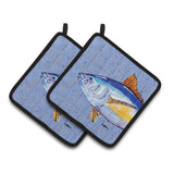 Caroline'S Treasures Tuna Fish Pair Of Pot Holders 8535Pthd, 7.5Hx7.5W, Multicolor