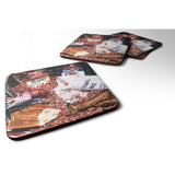 Caroline'S Treasures 8536Fc Red Beans And Rice Foam Coasters (Set Of 4), 3.5 H X 3.5 W, Multicolor