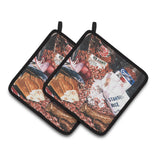 Caroline'S Treasures Red Beans & Rice Pair Of Pot Holders 8536Pthd, 7.5Hx7.5W, Multicolor