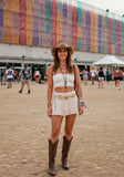 Hammered Metal Western Oversized Concho Chain Belt
