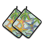 Caroline'S Treasures Starfish Pair Of Pot Holders 8542Pthd, 7.5Hx7.5W, Multicolor