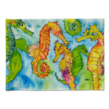 Caroline'S Treasures 8546Plmt Seahorse Fabric Placemat, Multicolor