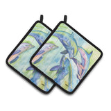 Caroline'S Treasures Dolphin Pair Of Pot Holders 8548Pthd, 7.5Hx7.5W, Multicolor