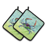 Caroline'S Treasures Crab Pair Of Pot Holders 8550Pthd, 7.5Hx7.5W, Multicolor