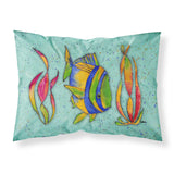 Caroline'S Treasures 8569Pillowcase Tropical Fish On Teal Moisture Wicking Fabric Standard Pillowcase, Large, Multicolor