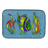 Caroline'S Treasures Tropical Fish On Blue Dish Drying Mat, 14 X 21, Multicolor