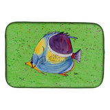 Caroline'S Treasures Tropical Fish On Green Dish Drying Mat, 14 X 21, Multicolor