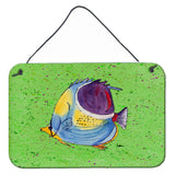 Caroline'S Treasures 8574Ds812 Tropical Fish On Green Aluminum Metal Wall Or Door Hanging Prints, 8 X 12