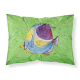 Caroline'S Treasures 8574Pillowcase Tropical Fish On Green Moisture Wicking Fabric Standard Pillowcase, Large, Multicolor