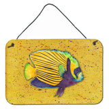 Caroline'S Treasures Tropical Fish On Mustard Aluminum Metal Wall Or Door Hanging Prints, 8 X 12