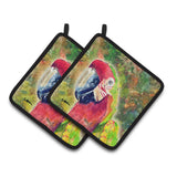 Caroline'S Treasures Parrot Head Pair Of Pot Holders 8601Pthd, 7.5Hx7.5W, Multicolor