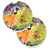 Caroline'S Treasures Parrot Head Set Of 2 Cup Holder Car Coasters 8602Carc, 2.56, Multicolor