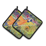 Caroline'S Treasures Parrot Head Pair Of Pot Holders 8602Pthd, 7.5Hx7.5W, Multicolor