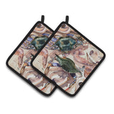 Caroline'S Treasures Crab Pair Of Pot Holders 8618Pthd, 7.5Hx7.5W, Multicolor