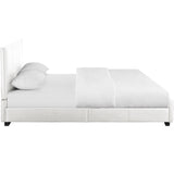 Hindes Upholstered Platform Bed, White, King